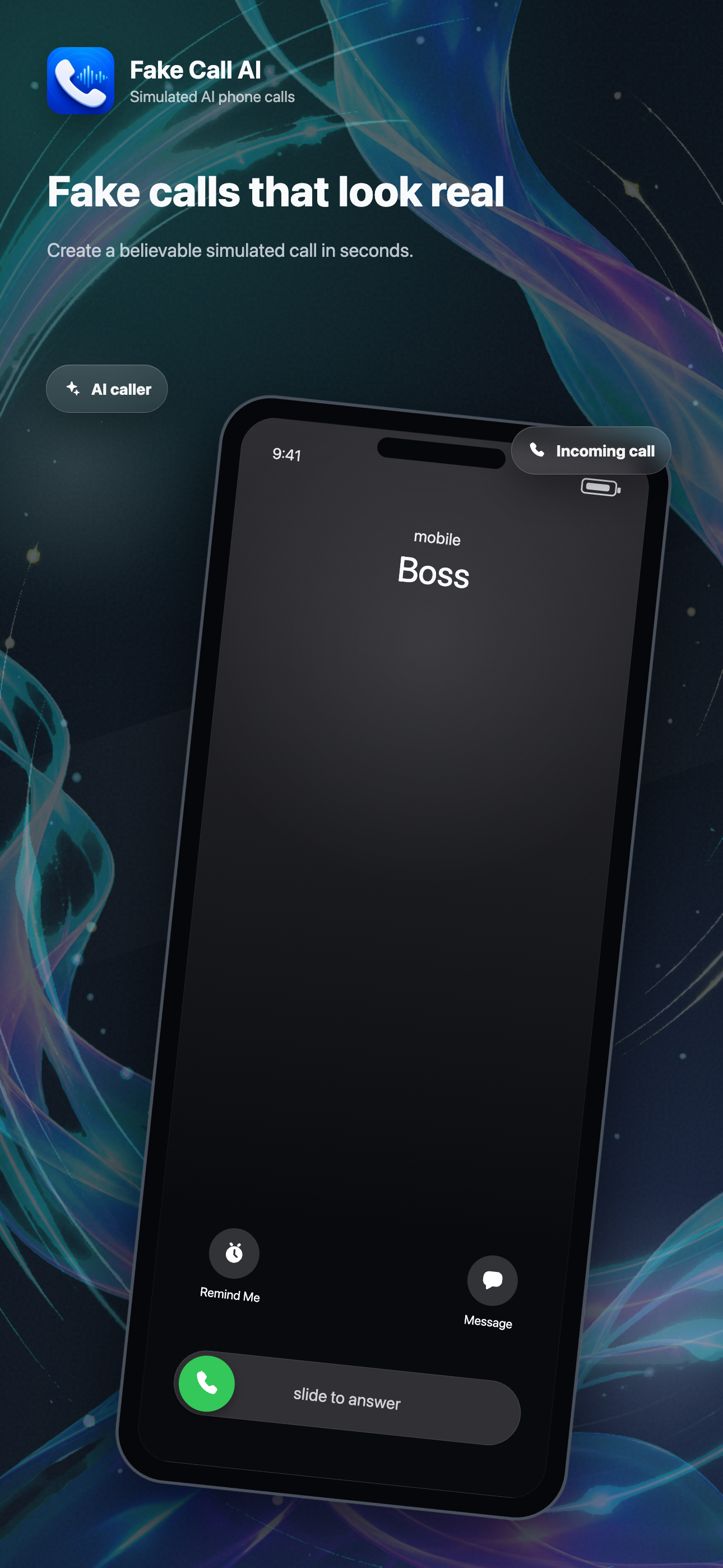 Fake Call AI incoming call screenshot