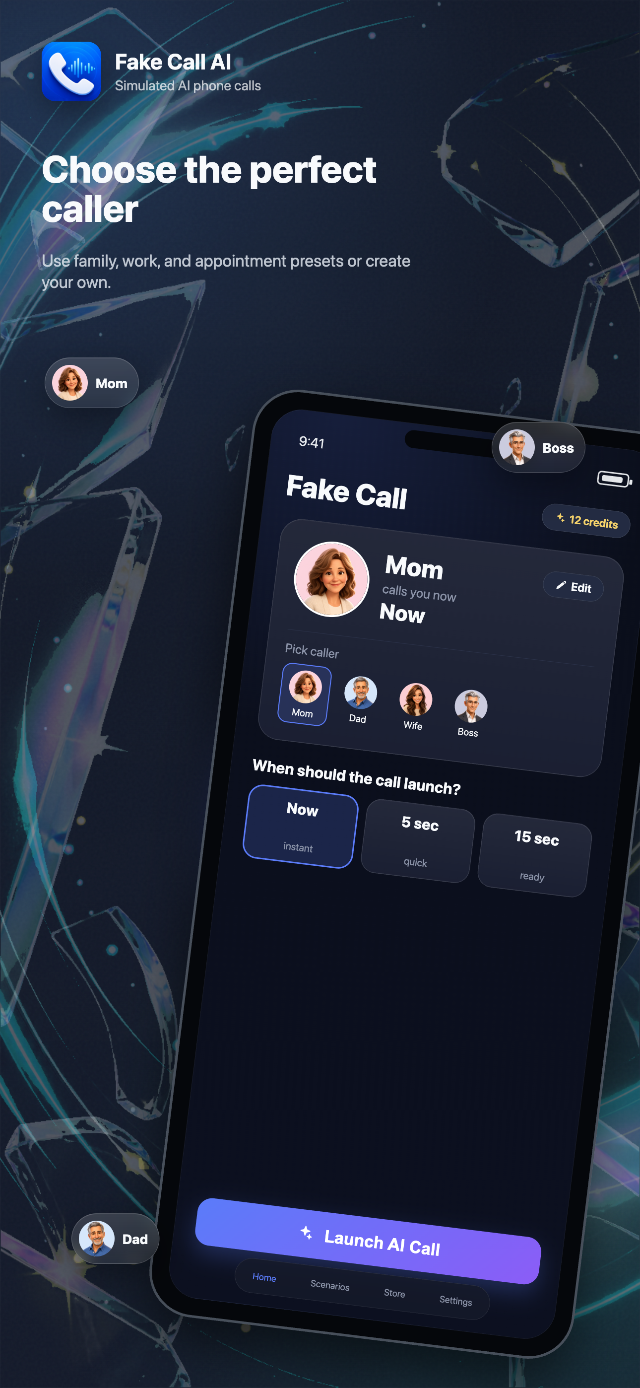 Fake Call AI call timer screenshot