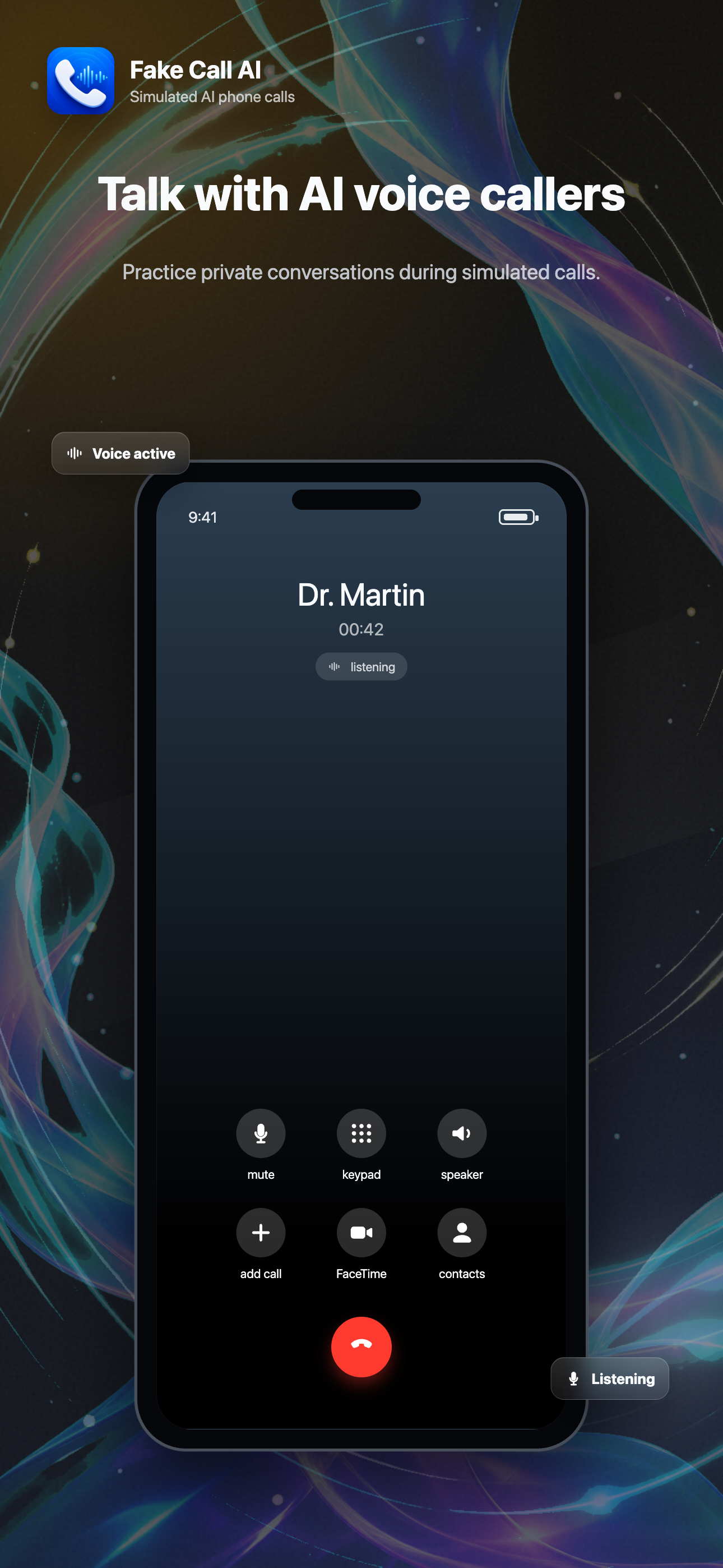 AI voice call app preview